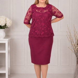 Rochie eleganta Arabella din dantela ,nuanta de mov
