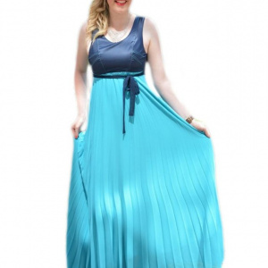 Rochie eleganta, de culoare albastru-bleumarin - Img 1