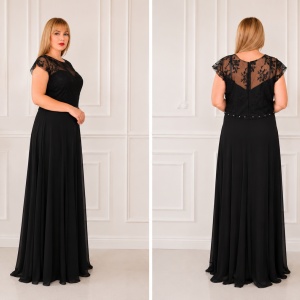 Rochie eleganta Elizabeth cu dantela,nuanta de negru - Img 4