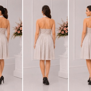 Rochie eleganta Ermine, textura cu fir de lurex ,nuanta de auriu - Img 2
