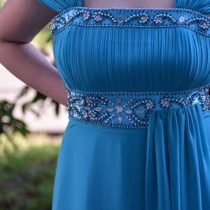 Rochie eleganta lunga, de culoare albastru deschis - Img 4