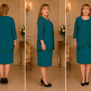 Rochie eleganta Suzane cu sclipici,nuanta de verde - Img 3