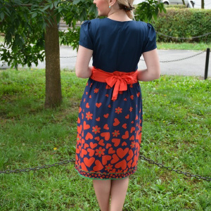 Rochie feminina, bleomarin cu imprimeu floral si decolteu in V - Img 4