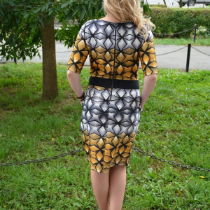 Rochie feminina, cu un imprimeu grafic,masuri mari - Img 5