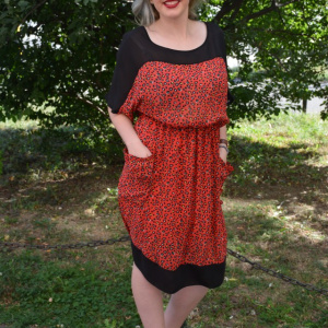 Rochie feminina , de culoare rosu cu buline - Img 4