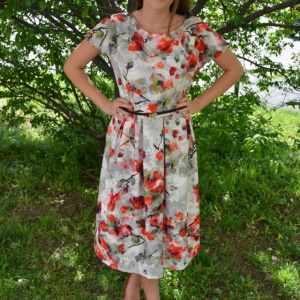 Rochie feminina de vara cu croi lejer si imprimeu multicolor - Img 2