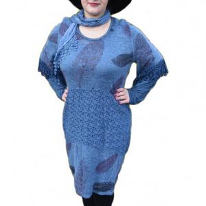 Rochie moderna din material tricotat cu captuseala din vascoza - Img 1