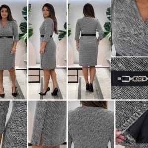 Rochie rafinata ,damă petrecută, nuanta de gri cu curea - Img 3