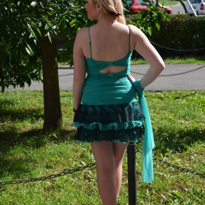 Rochie rafinata , scurta din organza si dantela neagra - Img 4