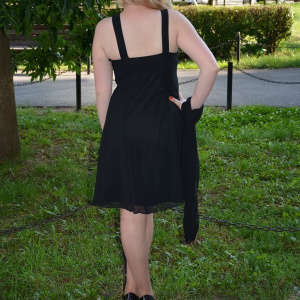 Rochie scurta de ocazie,bicolora negru-alb - Img 4
