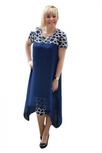 Rochie scurta de seara cu lungime asimetrica, bleumarin cu auriu