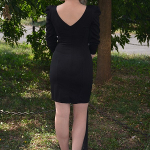 Rochie sexi, neagra, mulata, de lungime mini - Img 5