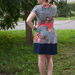Rochie shic, de vara, cu maneca scurta, multicolora - Img 5