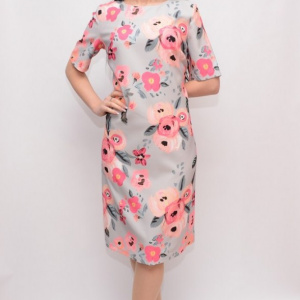 Rochie tinereasca cu imprimeu de flori viu colorate, de primavara - Img 4