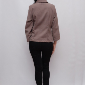 Sacou casual, scurt in talie, nuante gri, maro - Img 5