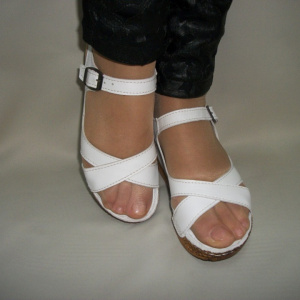 Sanda alba de zi cu model clasic din curele si talpa confortabila - Img 2