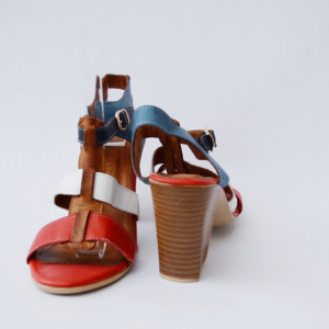 Sandale casual, din piele naturala, cu toc de 8 cm - Img 4