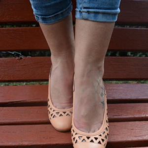 Sandale clasice, cu toc inalt, piele naturala, perforate - Img 3