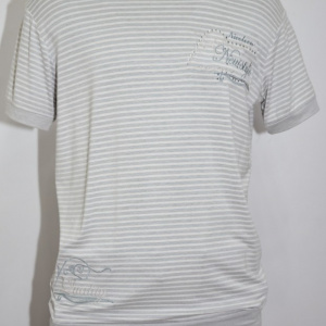 Tricou barbatesc casual ,model cu dungi,nuanta gri - Img 2