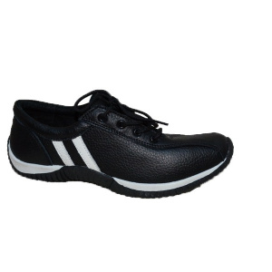 Adidas in nuanta de negru-alb, inchidere cu siret chic - Img 3