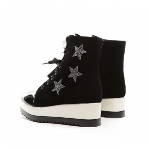 Adidas modern cu talpa groasa bicolora, de nuanta negru-alb - Img 3