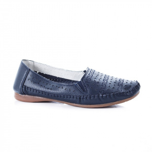 Balerin bleumarin cu perforatii trendy si talpa joasa, confortabila