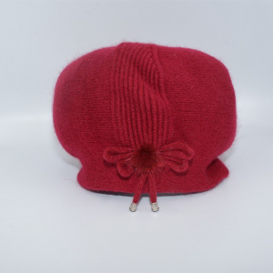 Bereta rafinata cu design lateral,marsala - Img 2