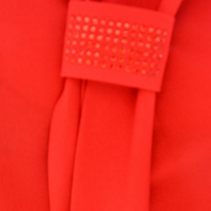 Bluza casual cu guler tip sal si maneca scurta, de culoare rosie - Img 5