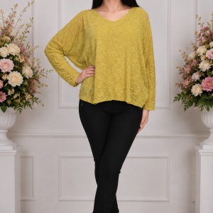 Bluza cazual cu imprimeu floral de culoarea galben
