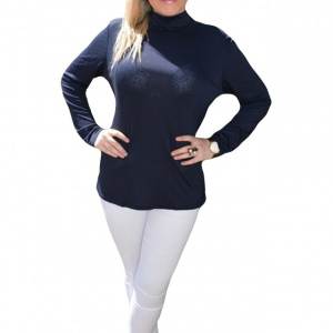 Bluza comoda tip helanca, nuanta bleumarin, de toamna-iarna - Img 1
