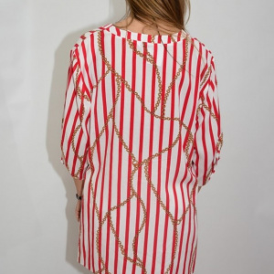 Bluza dama, casual, model cu dungi rosii, pe fundal alb - Img 6
