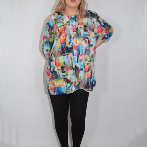 Bluza dama, casual, model vintage, multicolor - Img 3