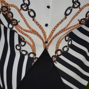 Bluza eleganta Anemona, model abstract,nuanta alb-negru - Img 5
