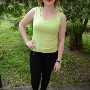 Bluza verde deschis, din material elastic cu model imprimat - Img 4
