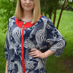 Bluza Zoe eleganat cu model rafinat,nuanata de bleumarin - Img 3
