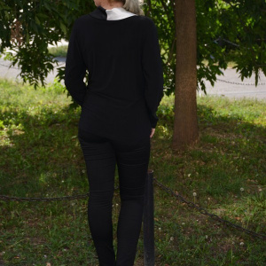 Bluze de ocazie, maneci lungi,de culoare negre-albe - Img 5
