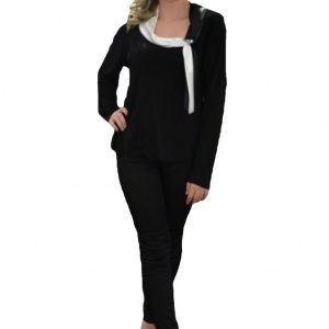 Bluze de ocazie, maneci lungi,de culoare negre-albe - Img 1