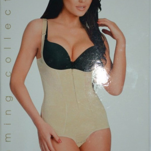 Body modelator  de culoare bej, negru, cu bretele reglabile