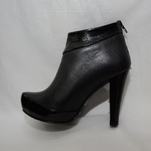 Botina casual, cu toc inalt si platforma ascunsa, nuanta neagra - Img 5