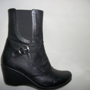 Botina casual, neagra cu elastic lat pe exterior si fermuar - Img 5