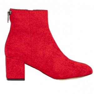 Botine Chesy accesorizate cu fermuar la spate,nuanta de rosu - Img 1
