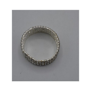 Bratara eleganta, cu constructie elastica, nuanta argintie cu cristale - Img 2