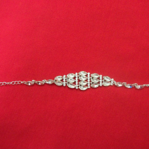 Bratara rafinata, tip candelabru, argintie, neagra BR-2367-NE - Img 2