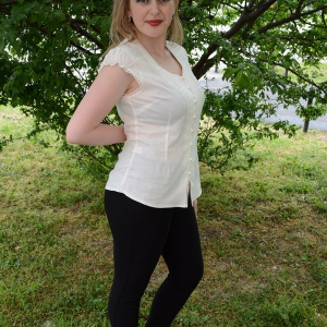 Camasa de vara in nuanta de crem, model casual-elegant - Img 3