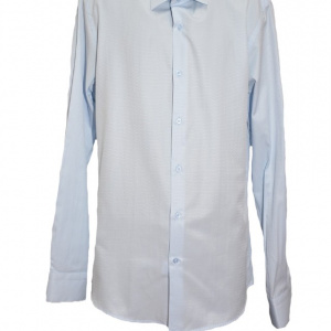 Camasa simpla albastru deschis, model slim cu maneci lungi - Img 1