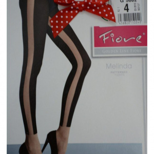 Ciorap pantalon, model de dunga lata pe lateral, de nuanta natural - Img 2