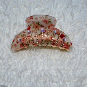 Cleste chic si rafinat cu design floral si cristale colorate aplicate - Img 1