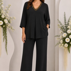 Compleu elegant sacou si pantalon Valeria negru