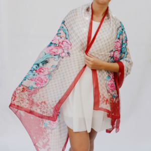 Esarfa casual cu forma clasica si design multicolor - Img 2