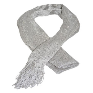 Esarfa casual de culoare negru-argintiu - Img 1